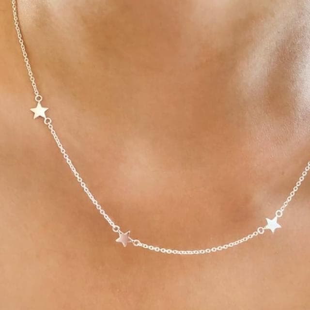 【CReAM】Darlene銀合金鍍18K金色 七顆五角星星女項鍊(生日 禮物 送禮 禮盒)