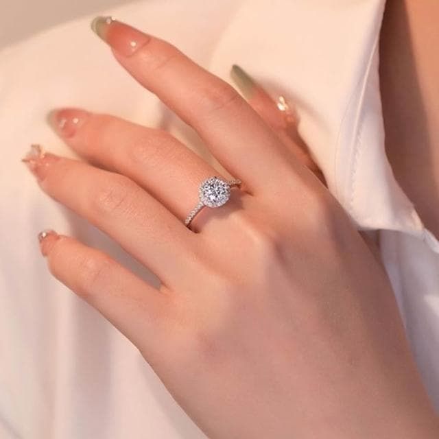 【EMMA SUE】飾品 銀飾 可調節 情侶對戒 戒指 對戒 鑽戒 男戒 女戒 莫桑鑽 s925純銀 情侶戒指 情人節禮物 生日禮物