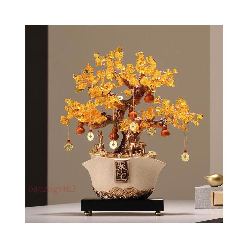 新款免運開光風水擺件 發財樹聚寶盆擺件 招財 聚財 客廳裝飾店鋪收銀台工藝品喬遷開業禮物