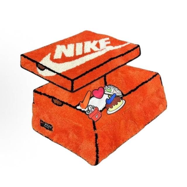 【NIKE 耐吉】NIKE 魔鬼粘可拆式地毯 鞋盒地毯 地墊 橘色鞋盒 送禮 生日禮物 OG053-801A