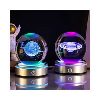 星係水晶球 夜燈 小檯燈 星球燈 土星燈 小夜燈 水晶球家居桌麵小夜燈網紅雲朵送男女朋友創意精緻情人節禮物老婆