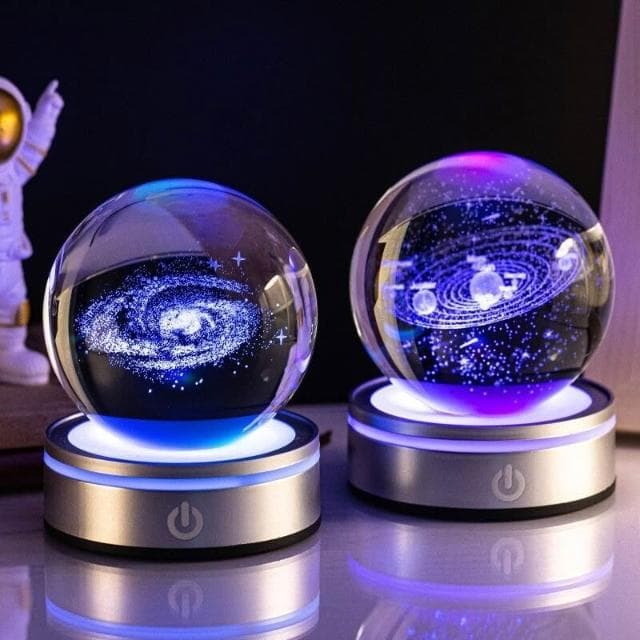 星係水晶球 夜燈 小檯燈 星球燈 土星燈 小夜燈 水晶球家居桌麵小夜燈網紅雲朵送男女朋友創意精緻情人節禮物老婆