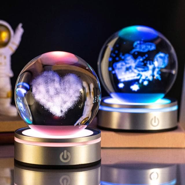 星係水晶球 夜燈 小檯燈 星球燈 土星燈 小夜燈 水晶球家居桌麵小夜燈網紅雲朵送男女朋友創意精緻情人節禮物老婆