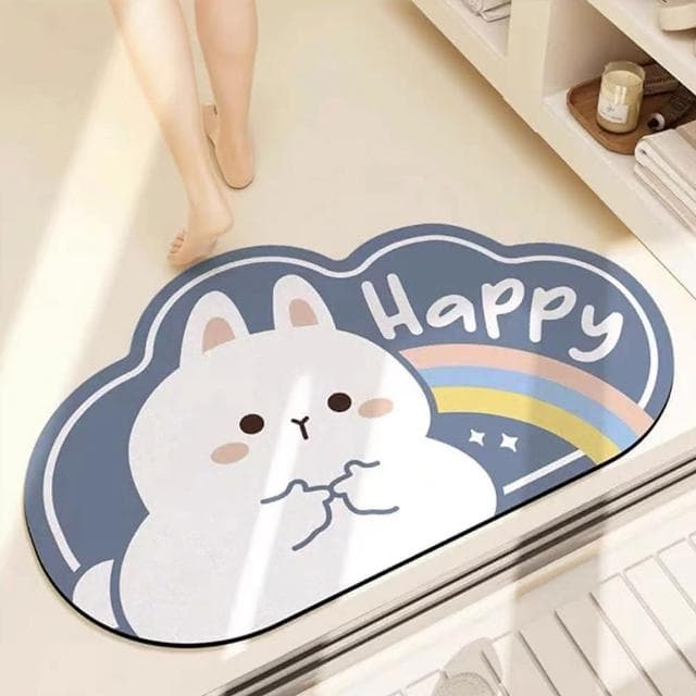 【富居閣】現貨45×70cm卡通動物異型 卡通貓咪 防水防油 廚房地墊珪藻土地墊 矽藻土軟地墊 防滑地墊 吸水地墊 入厝 入厝禮