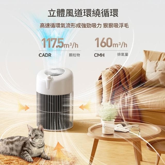 PETCOCO 寵物空氣淨化器 空氣清淨機（除臭吸毛 UV殺菌去異味 寵物清淨機 殺菌消毒機）