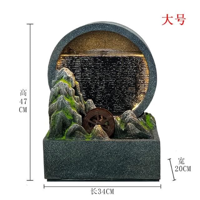 簡約假山流水擺件招財水幕迴圈水客廳玄關入戶風水輪開業喬遷禮物