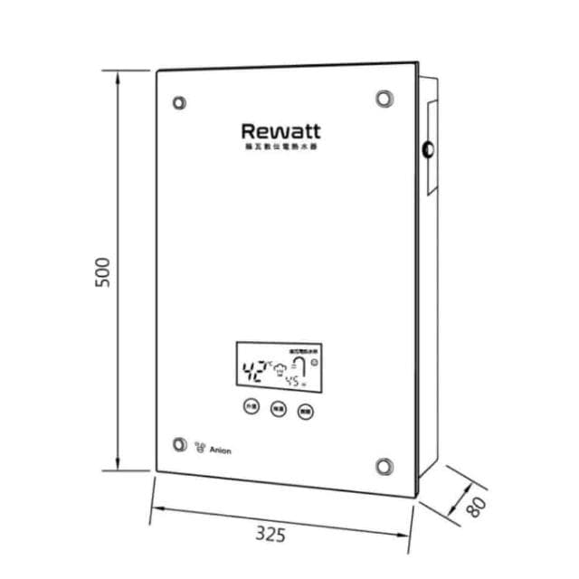 【ReWatt 綠瓦】QR-209F 數位恆溫變頻電熱水器 大流量 9900W、鏡面除霧設計、負離子淨化空氣
