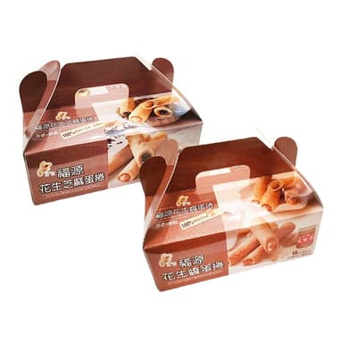 【新竹福源】花生醬蛋捲 / 花生+芝麻醬綜合蛋捲 320gx16入 盒裝 蛋素 伴手禮 (嘻饈仔)