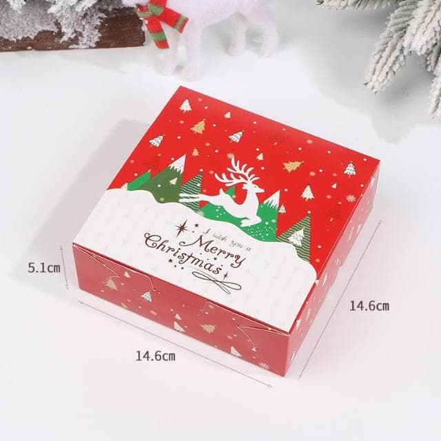 禎巧妙 台灣現貨 聖誕包裝盒 聖誕節方形包裝盒糖果餅乾小禮物盒創意美妆彩妆禮品盒 翻蓋四方盒 烘焙聖誕老人盒子雪花酥禮物打包盒