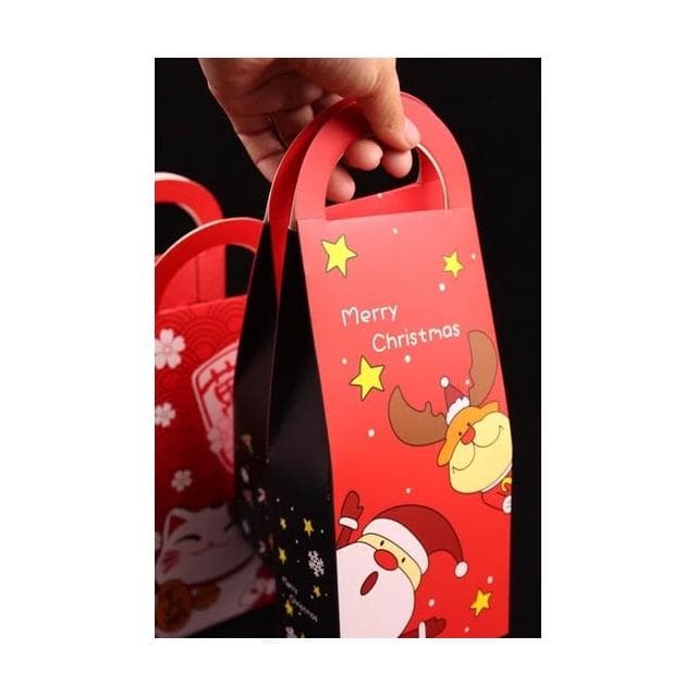 禎巧妙 台灣現貨 聖誕節包裝盒 ( 聖誕歡呼麋鹿老人 ) 新年伴手禮盒 牛軋糖盒 鳳梨酥薑餅丁巧克力小禮物盒