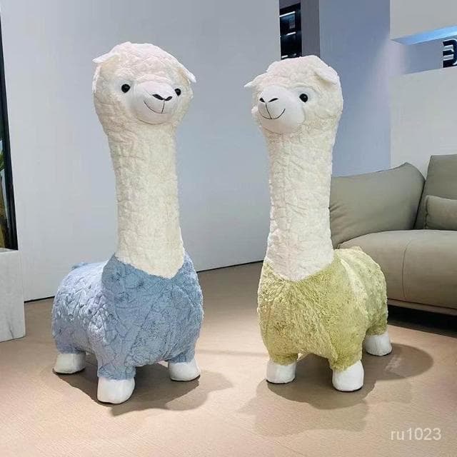 免運 羊駝沙發凳 羊駝娃娃 草泥馬娃娃 羊駝 草泥馬 動物椅凳座椅 兒童沙發動物娃娃 動物椅 生日禮物 送女友 仿真羊駝