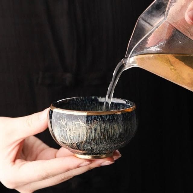 茶器 茶具 陶瓷杯 品茗杯 瓷杯功夫茶杯 陶瓷茶杯 茶杯 禮物杯子 鈞窯新款描金禮盒高檔中式複古建盞茶盞品茗杯送禮精品