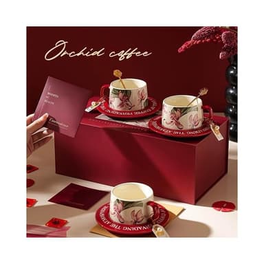 陶瓷杯 茶杯 咖啡杯 圓口杯 辦公杯 茶杯 水杯 禮物杯 陶瓷咖啡對杯套裝高顔值精緻送禮禮盒多人專用水杯茶杯爆款24新款