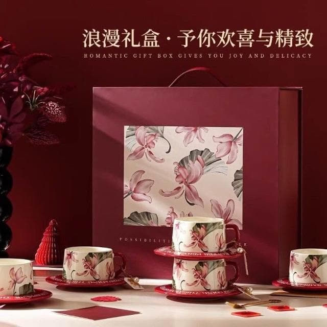 陶瓷杯 茶杯 咖啡杯 圓口杯 辦公杯 茶杯 水杯 禮物杯 陶瓷咖啡對杯套裝高顔值精緻送禮禮盒多人專用水杯茶杯爆款24新款