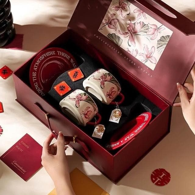 陶瓷杯 茶杯 咖啡杯 圓口杯 辦公杯 茶杯 水杯 禮物杯 陶瓷咖啡對杯套裝高顔值精緻送禮禮盒多人專用水杯茶杯爆款24新款