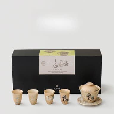 敦煌鹿王本生蓋碗茶具套裝高檔禮盒節慶婚禮喬遷禮物