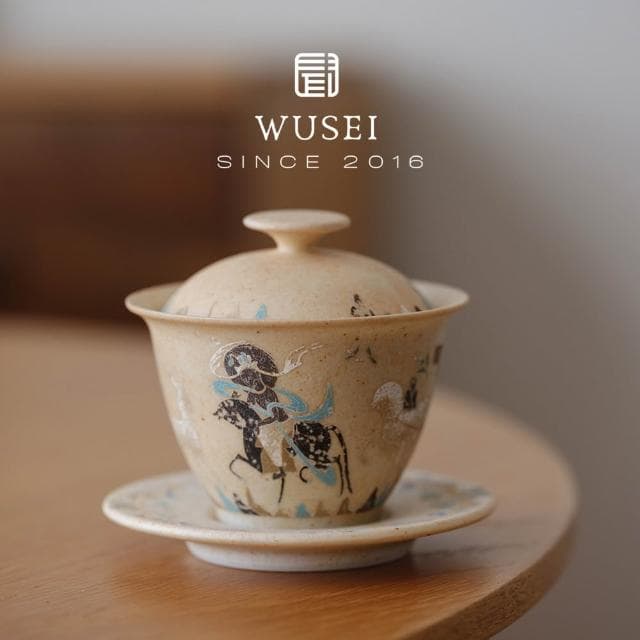 敦煌鹿王本生蓋碗茶具套裝高檔禮盒節慶婚禮喬遷禮物