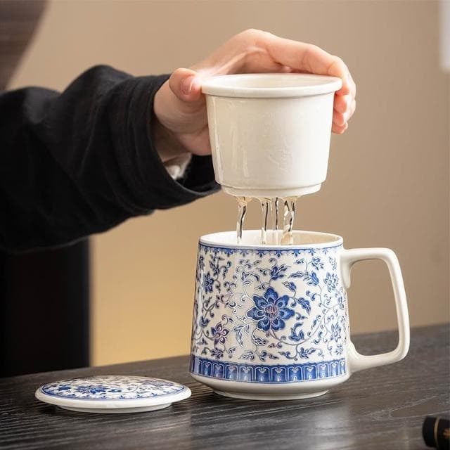 辦公杯過濾馬克杯伴手禮帶蓋水杯茶水分離泡茶杯父親節禮物