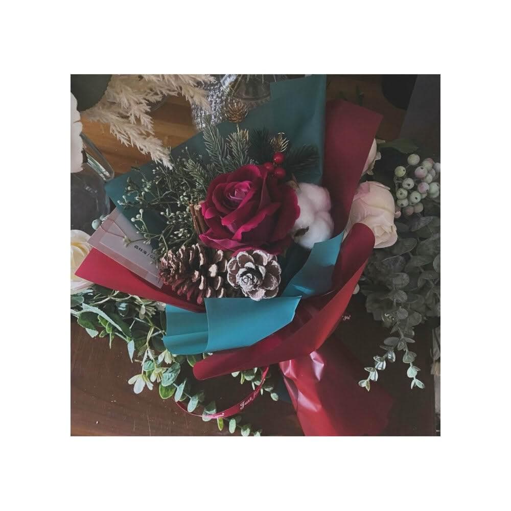 聖誕禮物 聖誕花束 附提袋 聖誕節 交換禮物 花束