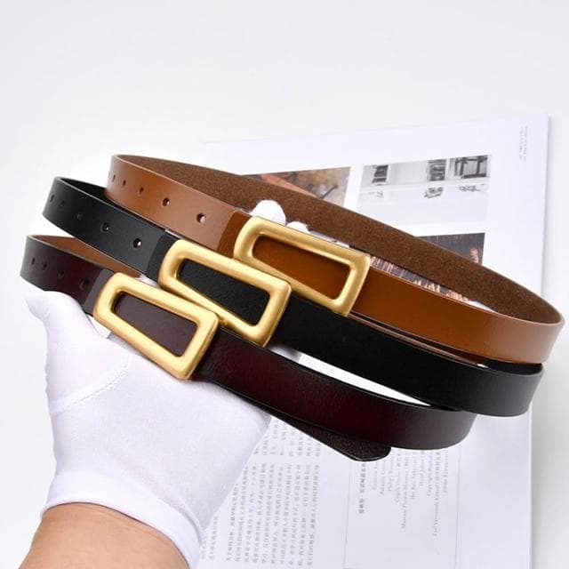 【MoonDy】皮帶 褲帶 腰帶 真皮皮帶 togo皮帶 復古腰帶 女腰帶 女皮帶 細腰帶 棕色皮帶 金扣皮帶 精品腰帶 小禮物