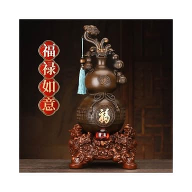 福祿如意葫蘆擺件福祿壽喜財客廳玄關電視櫃酒櫃店鋪新房喬遷禮物財位擺件招財擺件客廳擺件風水擺件玄關擺飾招財風水