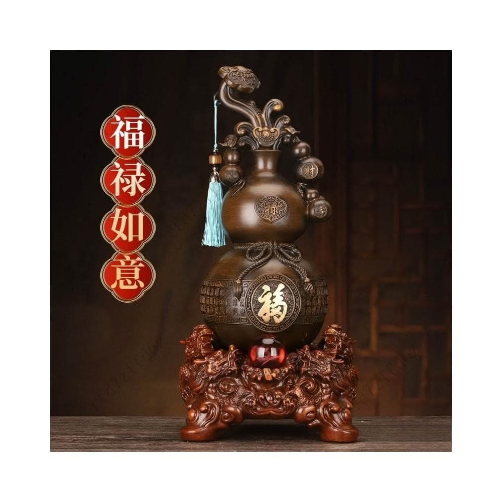 福祿如意葫蘆擺件福祿壽喜財客廳玄關電視櫃酒櫃店鋪新房喬遷禮物財位擺件招財擺件客廳擺件風水擺件玄關擺飾招財風水