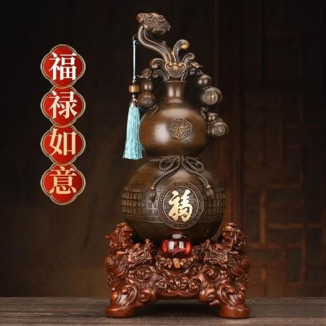 福祿如意葫蘆擺件福祿壽喜財客廳玄關電視櫃酒櫃店鋪新房喬遷禮物財位擺件招財擺件客廳擺件風水擺件玄關擺飾招財風水