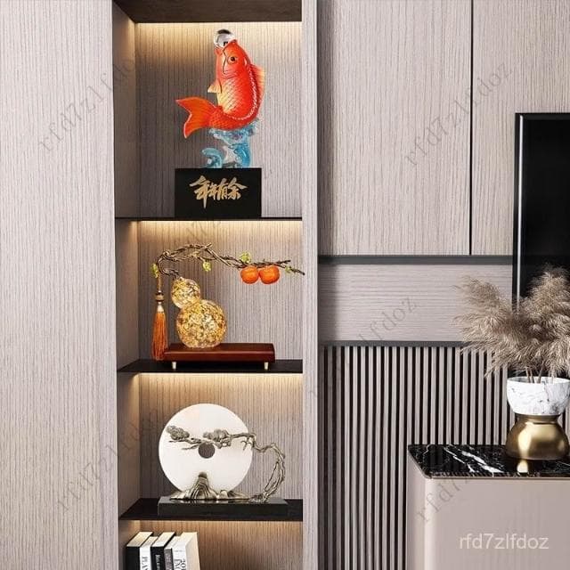 年年有魚擺件寓意好的錦鯉喬遷禮物新中式辦公室客廳玄關裝飾品客廳擺飾玄關擺件居家擺飾招財擺飾入宅擺件酒櫃裝飾