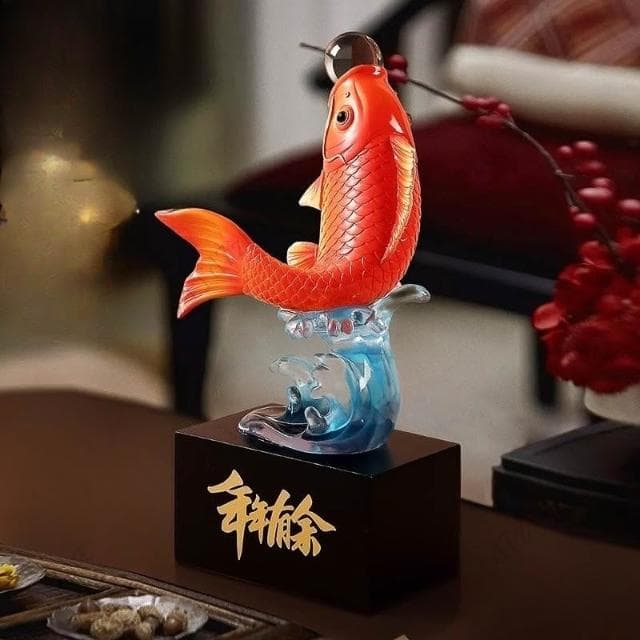 年年有魚擺件寓意好的錦鯉喬遷禮物新中式辦公室客廳玄關裝飾品客廳擺飾玄關擺件居家擺飾招財擺飾入宅擺件酒櫃裝飾