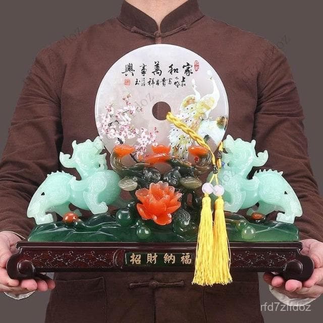 貔貅招財擺件平安扣進門玄關客廳酒櫃裝飾品搬家喬遷新居禮品風水擺件客廳擺件玄關擺件居家擺飾財位擺件入厝送禮禮物