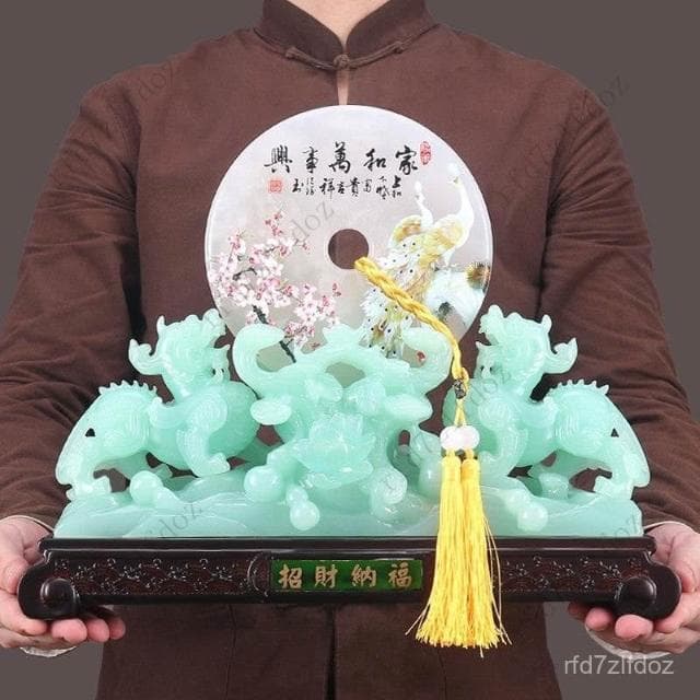 貔貅招財擺件平安扣進門玄關客廳酒櫃裝飾品搬家喬遷新居禮品風水擺件客廳擺件玄關擺件居家擺飾財位擺件入厝送禮禮物