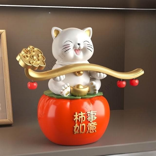事事如意招財貓擺件店鋪開業禮物客廳玄關桌面收納裝飾品喬遷禮品風水擺件客廳擺件玄關擺件居家擺飾招財擺飾開店送禮