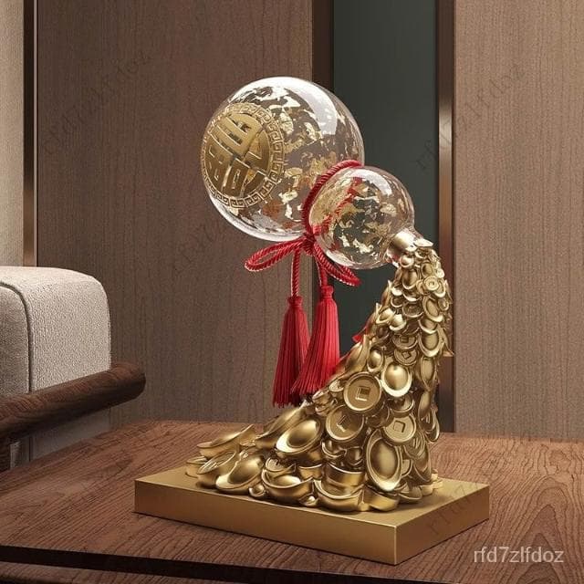 葫蘆擺件招財高級感辦公室喬遷禮物新中式輕奢客廳玄關酒櫃裝飾品客廳擺件玄關擺件入厝禮物入宅擺件招財擺件居家擺飾