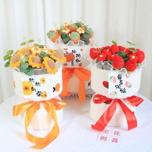 花束禮物 手工編織成品花束 編織花束 節日禮品 520情人節禮物 母親節禮物 畢業禮物 生日禮物 送女友禮物 畢業禮物