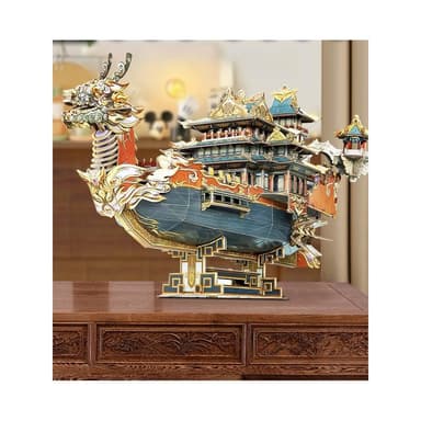 龍船龍舟模型手工3D立體拼圖兒童玩具男孩生日禮物禦龍號成人版