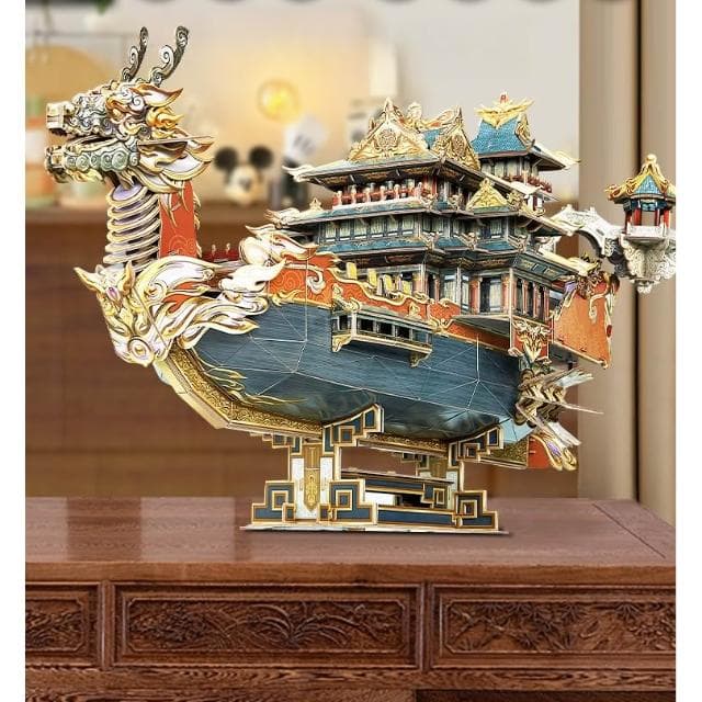 龍船龍舟模型手工3D立體拼圖兒童玩具男孩生日禮物禦龍號成人版