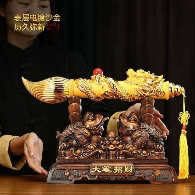 金榜題名文昌塔 大筆招財 金蟾發財筆擺件 客廳 辦公室 酒櫃 蟾蜍裝飾 公司喬遷開業禮品 送禮佳品伴手禮