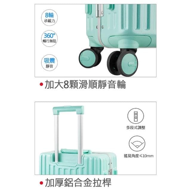 【WALLABY】馬卡龍鋁框行李箱 旅行箱 登機箱 拉桿箱 鋁框行李箱 鋁框登機箱 20吋24吋26吋28吋