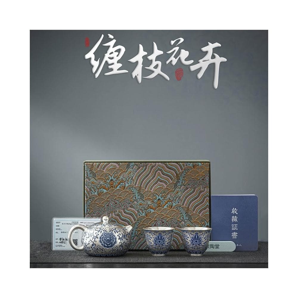 鎏銀西施壺 一壺二杯功夫茶具 套裝禮盒 送長輩領導父母生日喬遷禮物