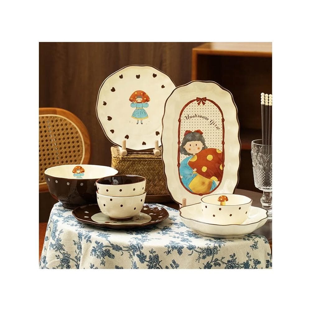 復古餐具套裝 家用陶瓷碗筷盤  閨蜜生日禮物女生伴手禮 喬遷新居禮品