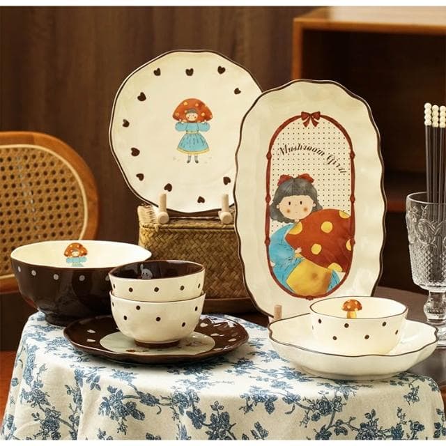 復古餐具套裝 家用陶瓷碗筷盤  閨蜜生日禮物女生伴手禮 喬遷新居禮品