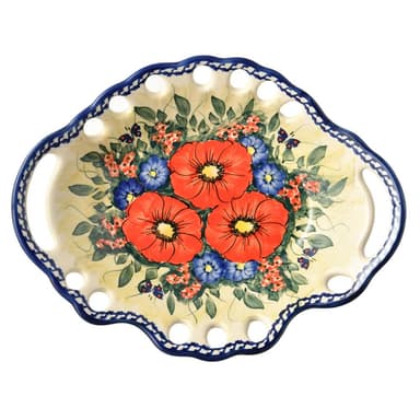 【波蘭陶】Cerraf奼紫嫣紅系列水果籃大26x21cm波蘭手工製置物籃 入厝禮