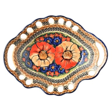 【波蘭陶】Cerraf古典花園系列水果籃大26x21cm波蘭手工製置物籃 入厝禮