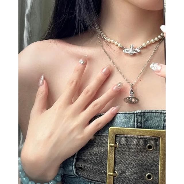 【Vivienne Westwood】Vivienne Westwood 西太后 薇薇安 頸鍊 項鍊 金屬 珍珠 淺浮雕 Bas Choker