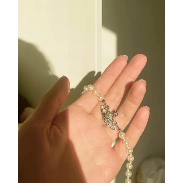 【Vivienne Westwood】Vivienne Westwood 西太后 薇薇安 頸鍊 項鍊 金屬 珍珠 淺浮雕 Bas Choker