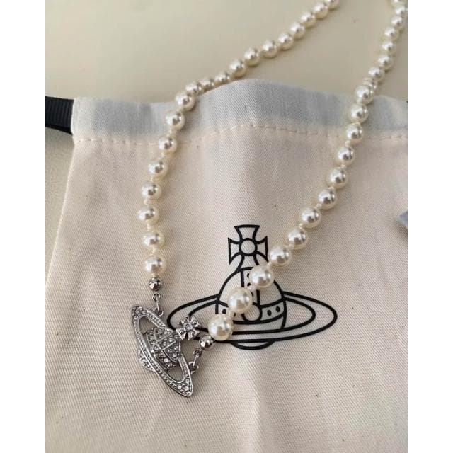 【Vivienne Westwood】Vivienne Westwood 西太后 薇薇安 頸鍊 項鍊 金屬 珍珠 淺浮雕 Bas Choker