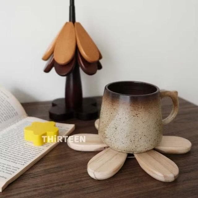 【THiRTEEN 拾參家居】聖誕樹隔熱墊 交換禮物 杯墊 木杯墊 矽膠隔熱餐墊 聖誕節 耶誕禮物 聖誕禮物 聖誕樹