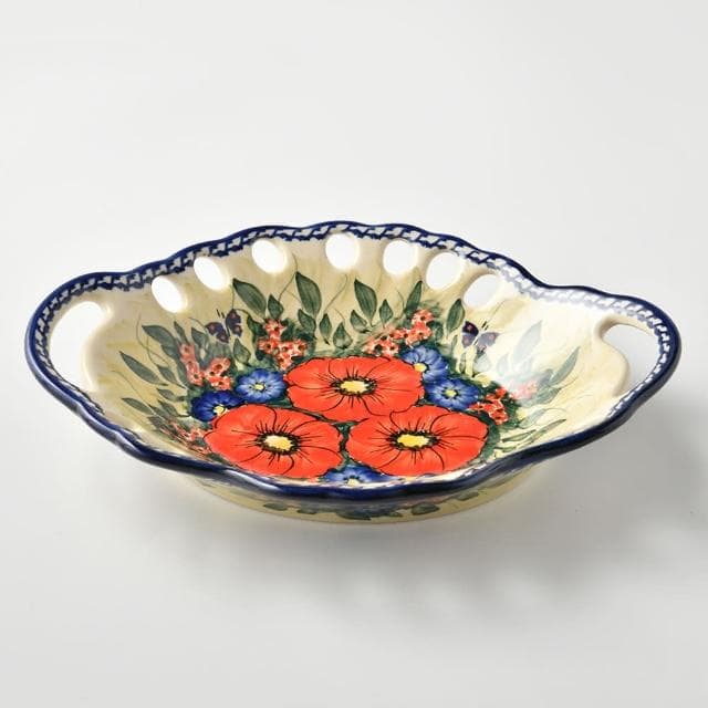 【波蘭陶】Cerraf奼紫嫣紅系列水果籃大26x21cm波蘭手工製置物籃 入厝禮