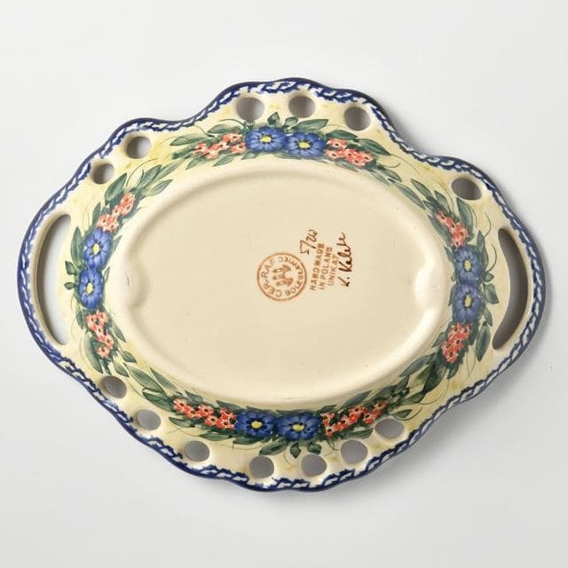 【波蘭陶】Cerraf奼紫嫣紅系列水果籃大26x21cm波蘭手工製置物籃 入厝禮