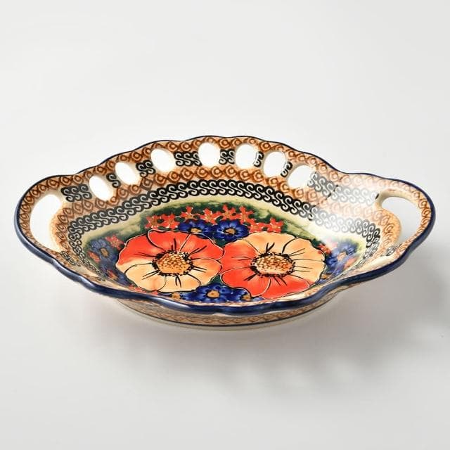 【波蘭陶】Cerraf古典花園系列水果籃大26x21cm波蘭手工製置物籃 入厝禮